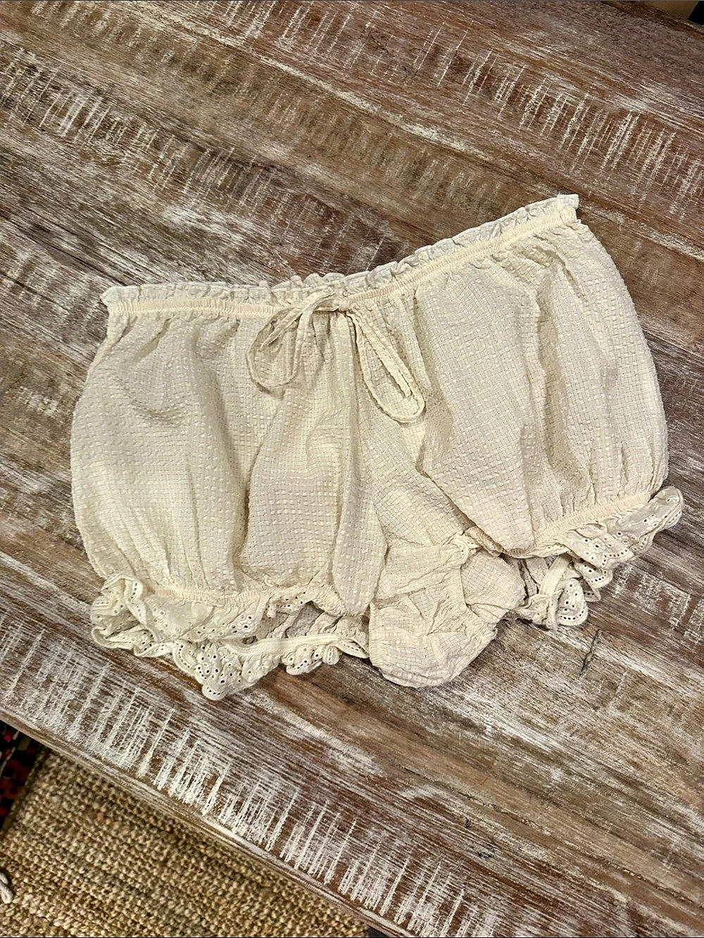 Urban Outfitters Cream Lace-Trim Shorts